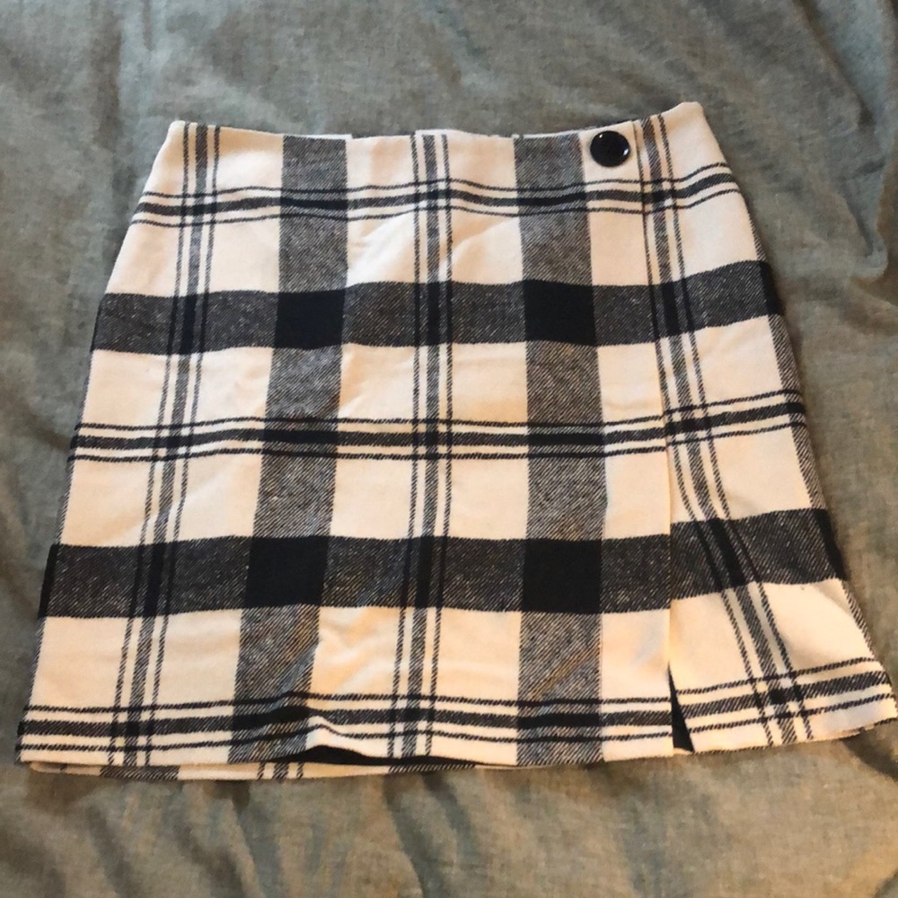 CJ Banks Plaid Wool Skirt